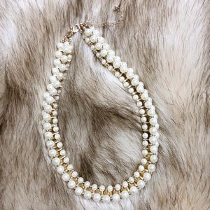 Charming Charlie Faux Pearl Statement Necklace